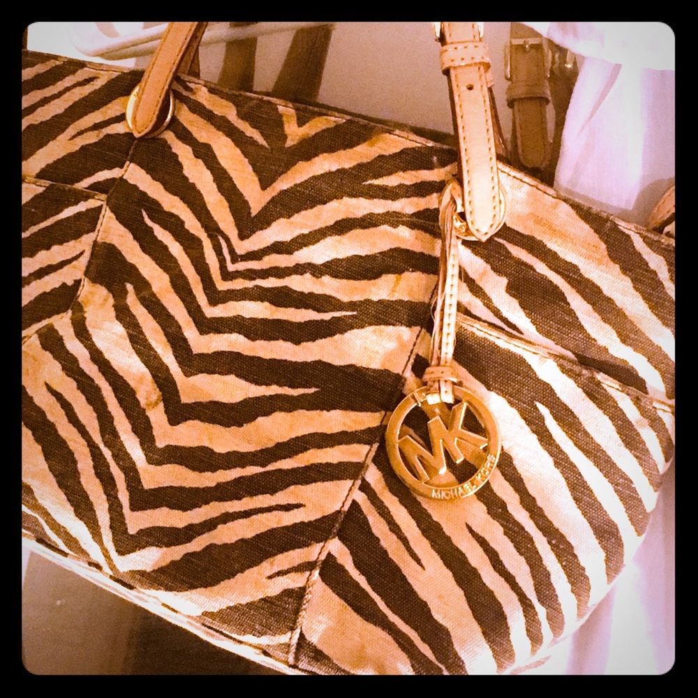 Michael Kors brown and tan large purse